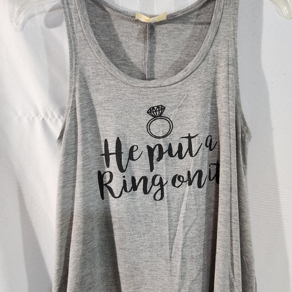 ENOUGH ABOUT ME  (HE PUT A 💍 ON IT )!!!!GRAY TANKTOP SMALL - Picture 2 of 10
